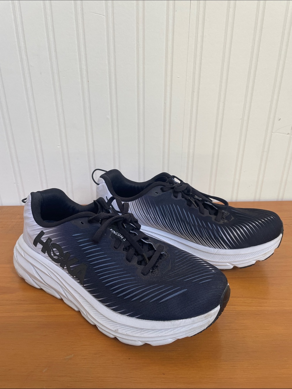 Hoka  Black and White Bondi-Style Running Shoes Women’s Size 7.5